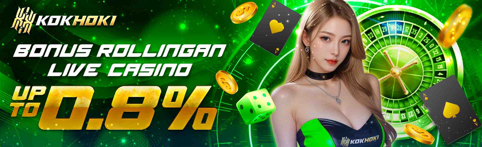 BONUS ROLLINGAN LIVECASINO UPTO 0.8%